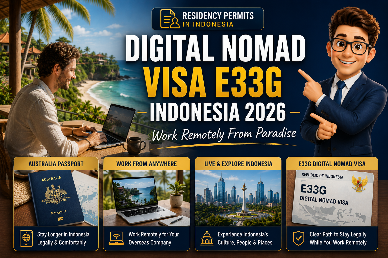Digital Nomad Visa Indonesia (E33G): The Complete 2026 Guide to Legally Work from Bali