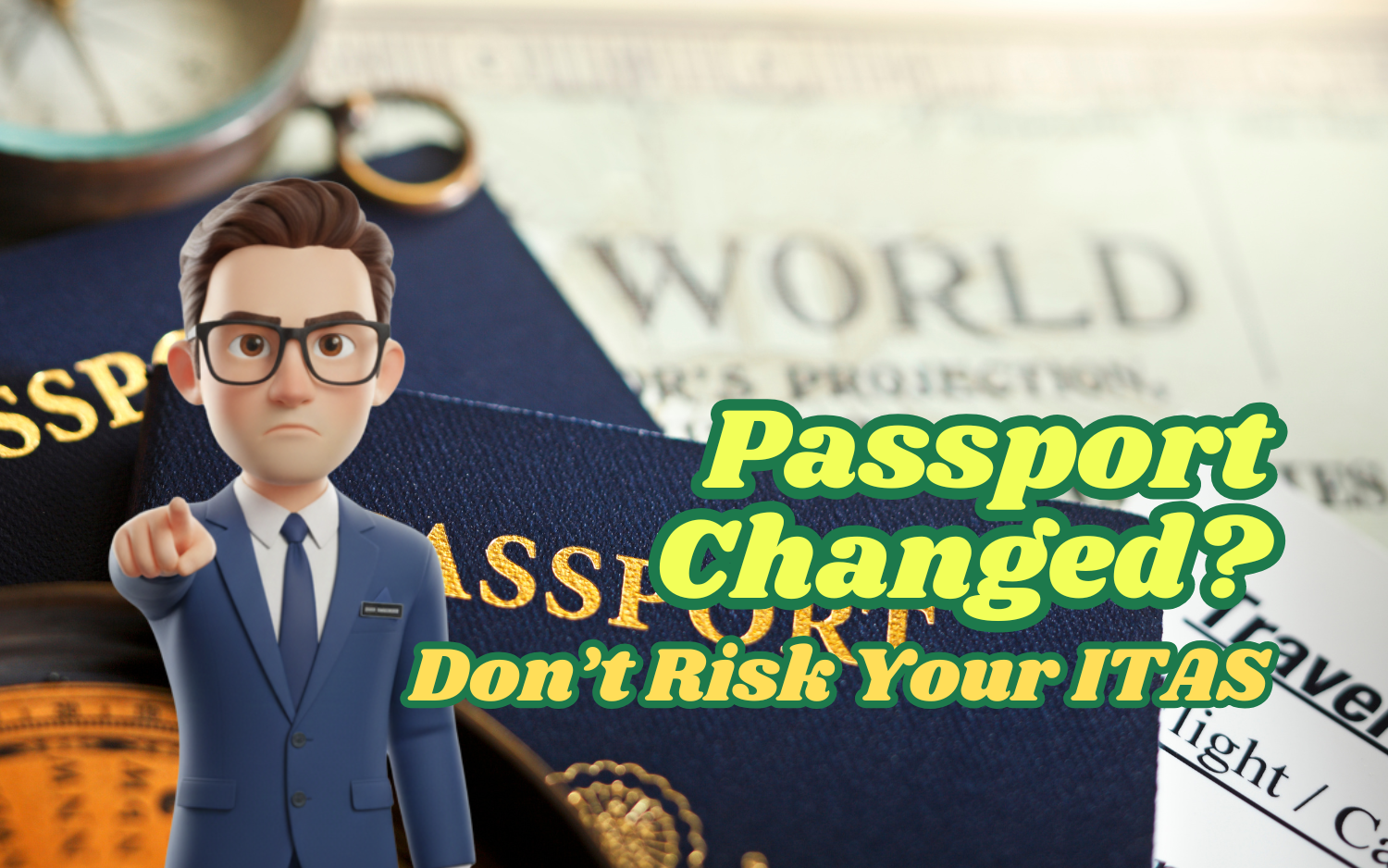 Expat holding old and new passport in Indonesia highlighting ITAS update and passport mutation requirement