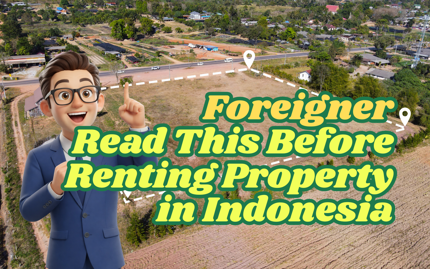 Foreigners reviewing legal property documents before renting a villa or property in Indonesia