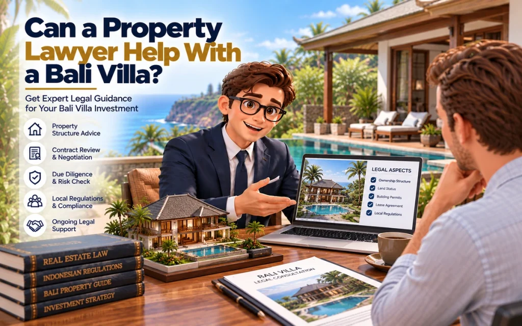 Property lawyer assisting a foreigner with a Bali villa legal matter