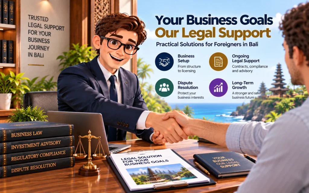Business lawyer, consultant and notary roles for businesses in Bali