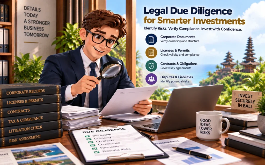 Business legal due diligence review for an investment in Bali