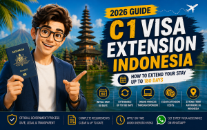 C1 Visa Extension Indonesia guide showing how travelers can extend their stay up to 180 days