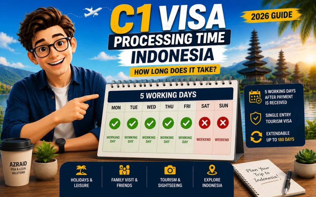 C1 Visa processing time of 5 working days in Indonesia