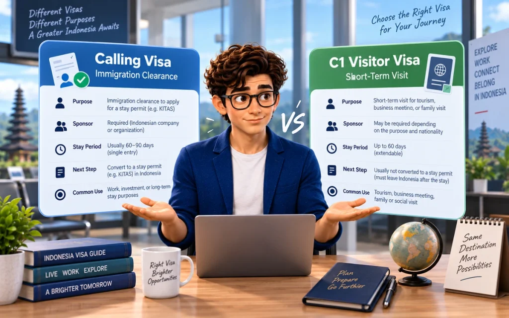 Calling Visa vs C1 Visa Indonesia comparison