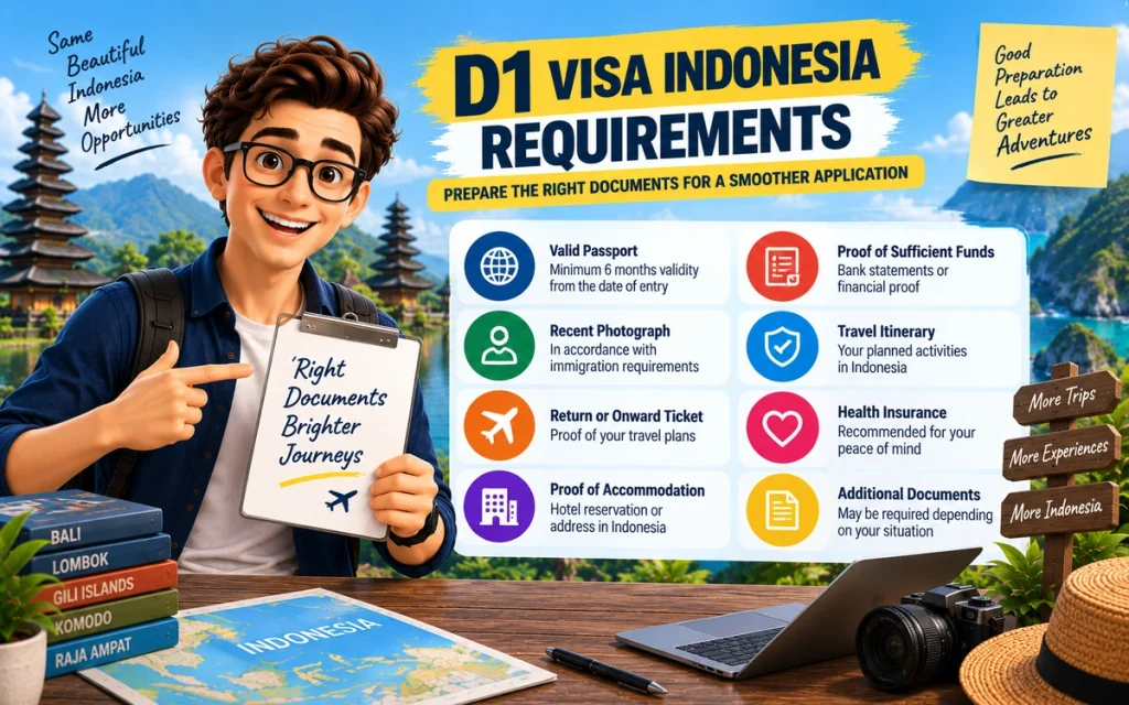 D1 Visa Indonesia requirements and supporting documents for foreign travelers