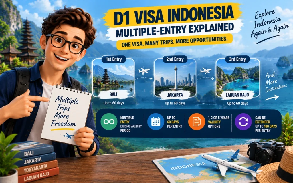 D1 multiple-entry visa Indonesia explained for travelers visiting Indonesia multiple times