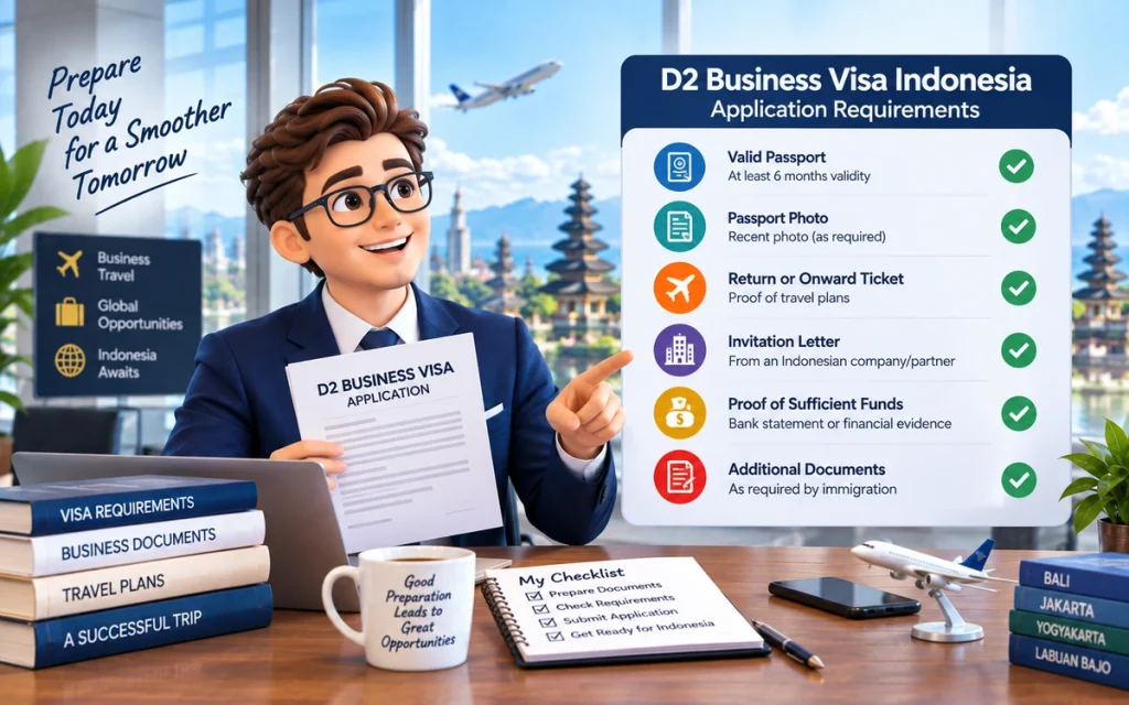 D2 Business Visa requirements and application documents for Indonesia