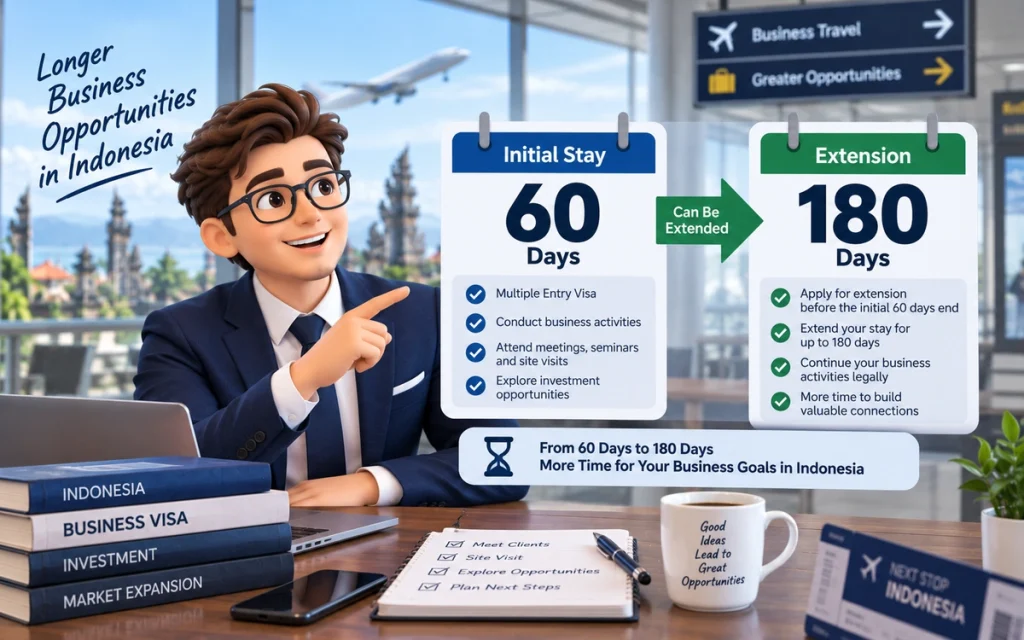 D2 Visa stay duration in Indonesia with 60-day stay and extension options