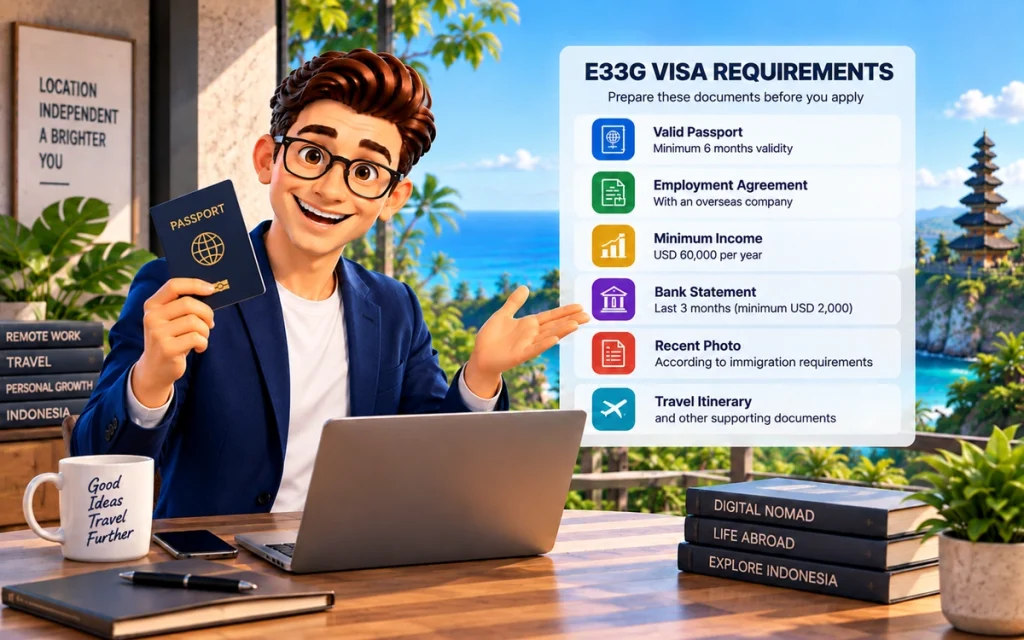 Digital Nomad Visa Indonesia E33G requirements and eligibility