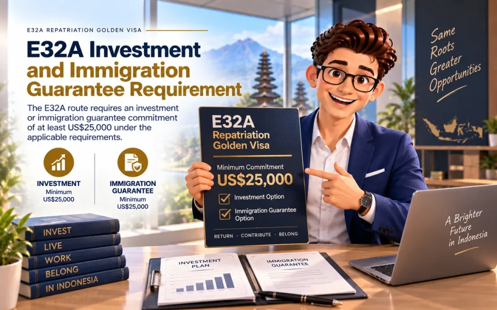 Victor explaining the US$25,000 E32A investment or immigration guarantee requirement