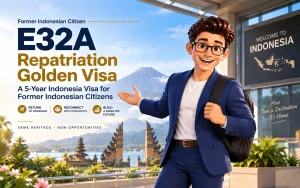 Victor presenting the E32A Repatriation Golden Visa for former Indonesian citizens returning to Indonesia