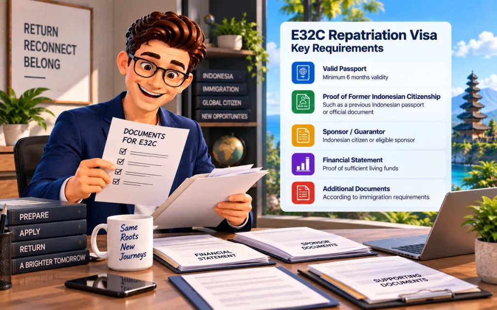 E32C Repatriation Visa requirements and documents for former Indonesian citizens