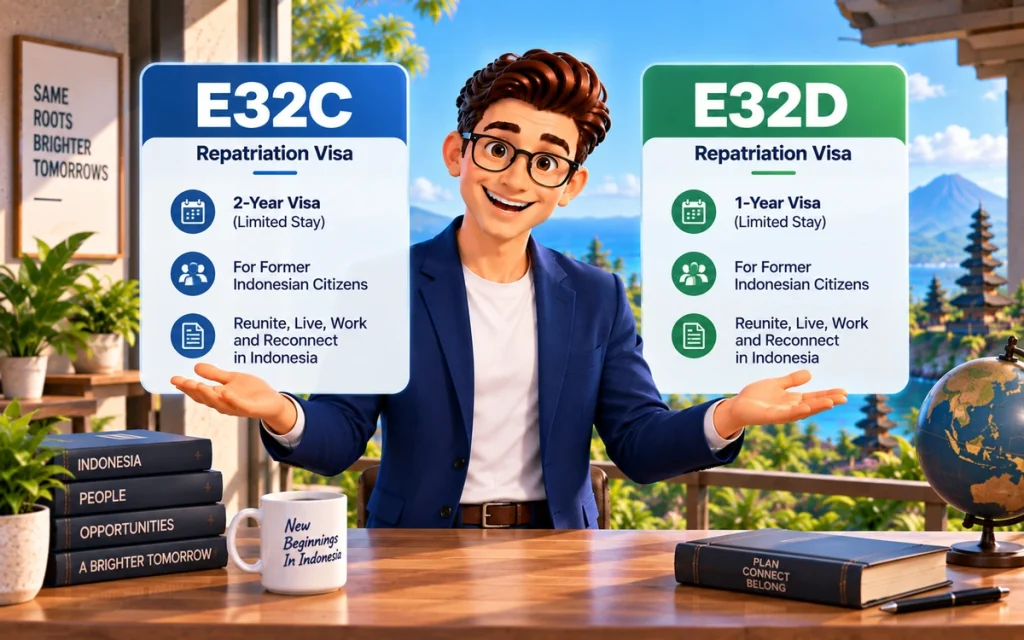 E32C vs E32D Repatriation Visa comparison for former Indonesian citizens