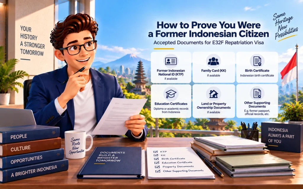 Documents used to prove former Indonesian citizenship for E32F
