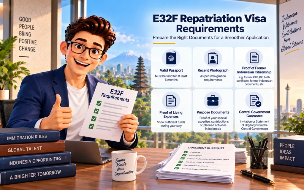 E32F Repatriation Visa requirements and documents for former Indonesian citizens