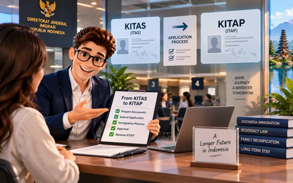 KITAS to KITAP application process for family-based residence in Indonesia