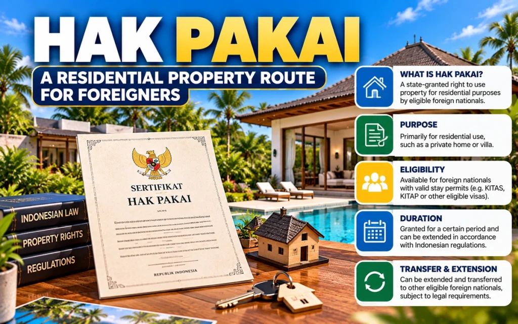 Hak Pakai residential property route for foreigners in Bali