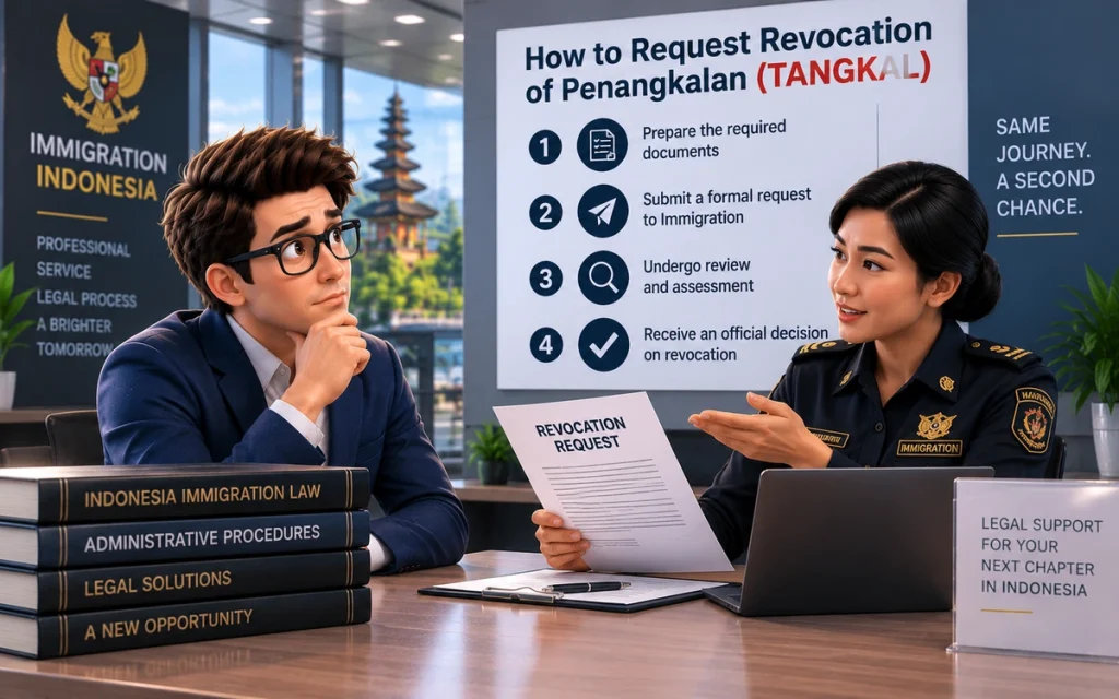 Indonesia immigration blacklist revocation request and Penangkalan review process