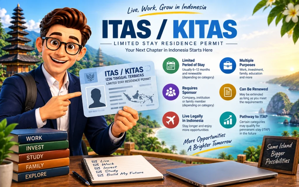 ITAS KITAS limited stay residence permit for foreigners in Indonesia