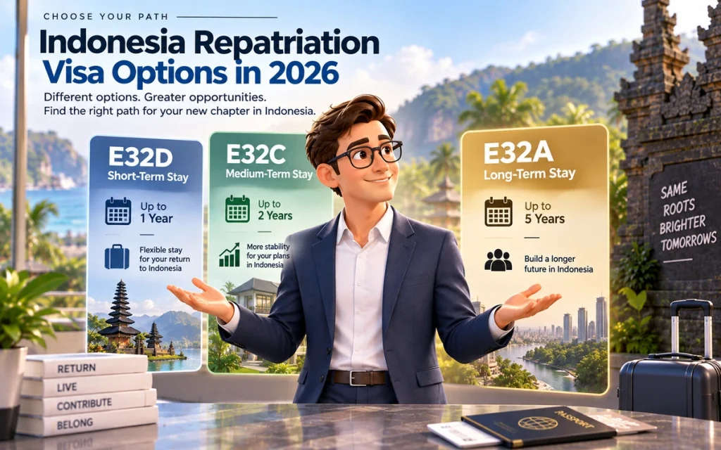 Indonesia Repatriation Visa options E32D E32C and E32A