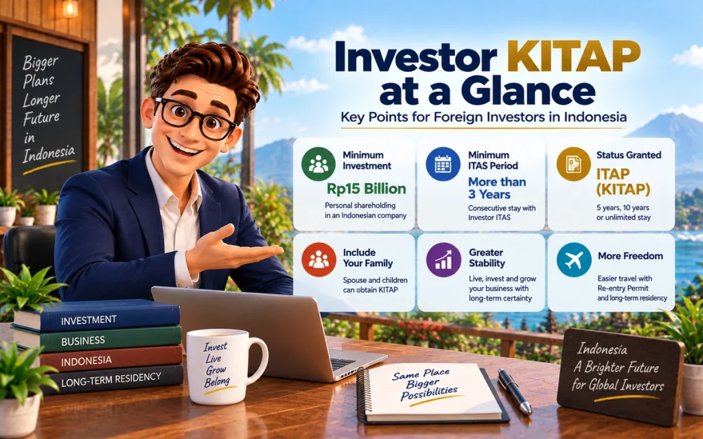 Investor KITAP Indonesia requirements at a glance including IDR 15 billion shareholding