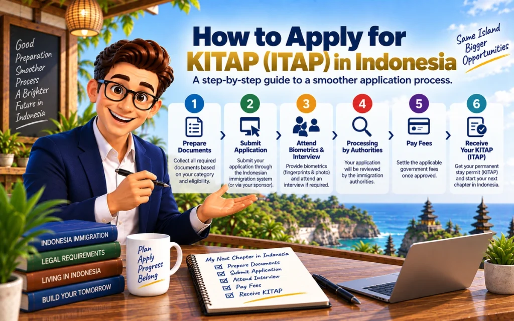 Step-by-step KITAP application process for a permanent stay permit in Indonesia