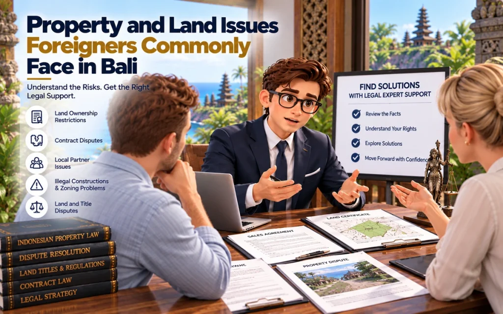 Property dispute in Bali involving a foreign property owner and legal professional