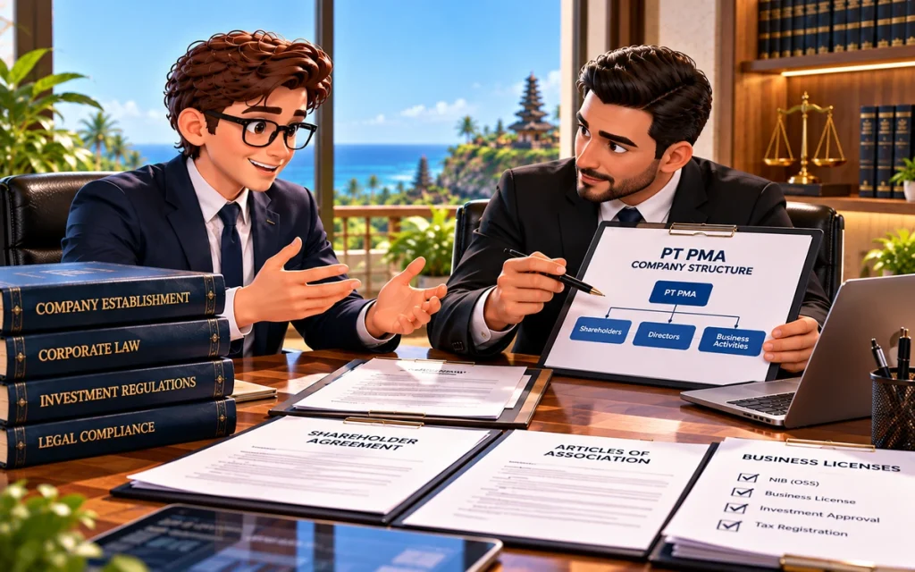 Foreign investor receiving PT PMA legal assistance in Bali