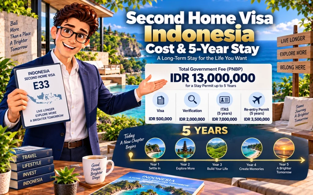 Second Home Visa Indonesia cost and 5-year stay permit