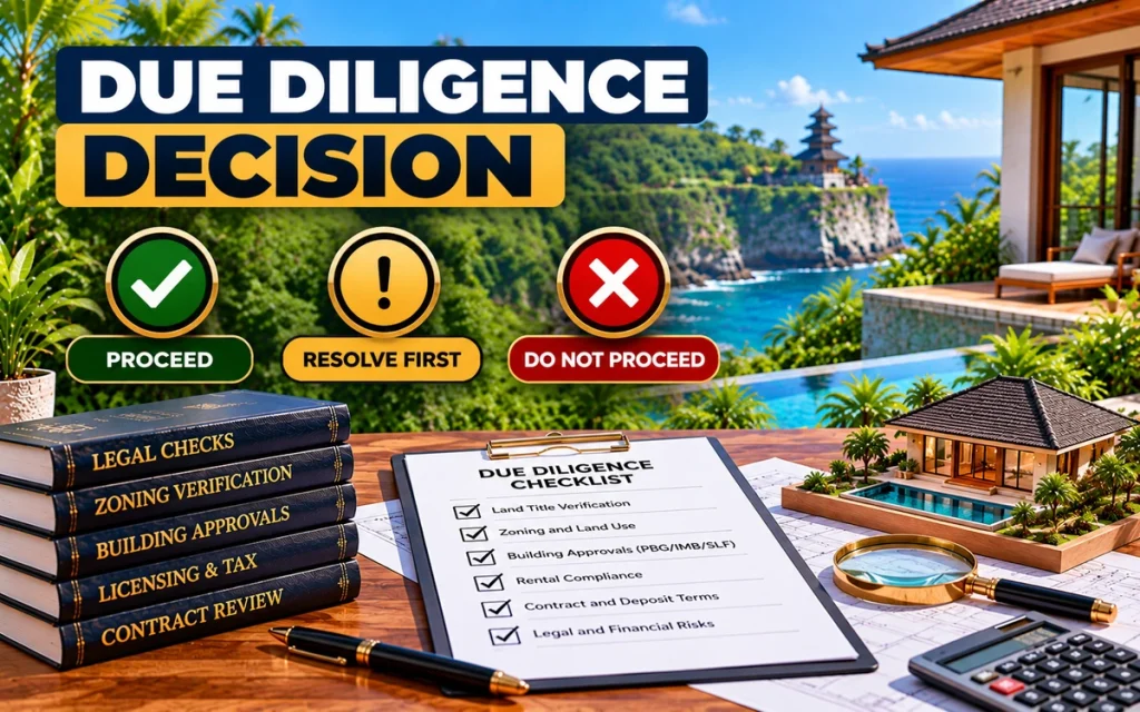 Key red flags and decision framework for Bali villa legal due diligence
