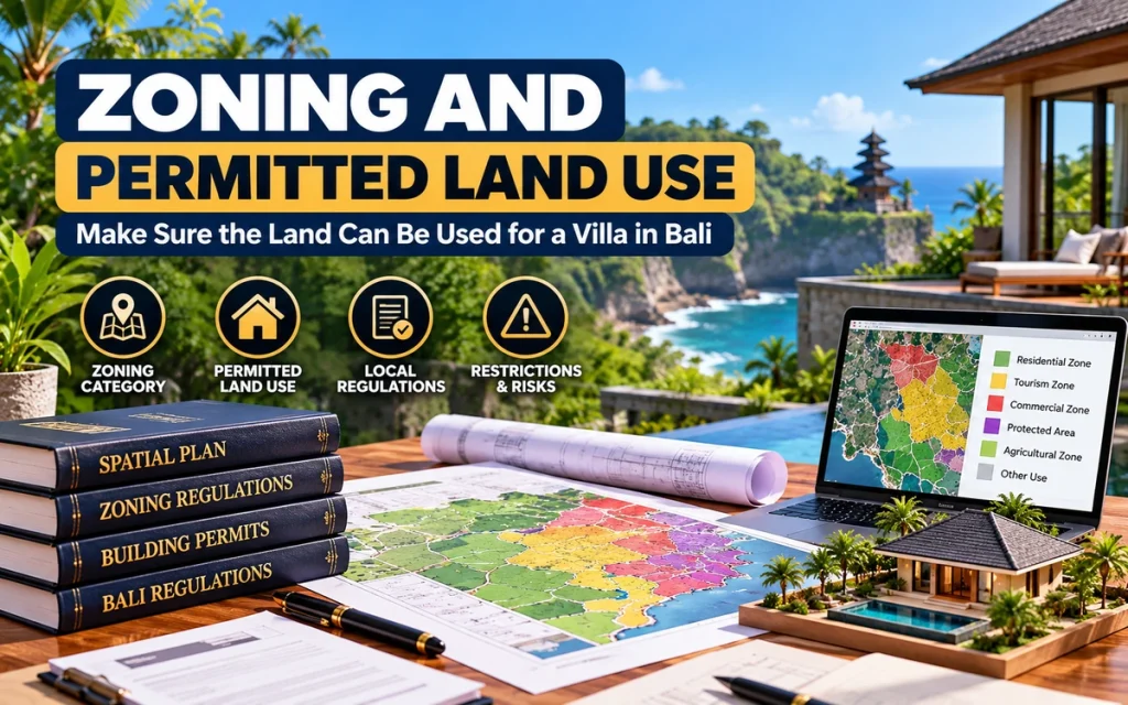 Zoning and permitted land use checks before buying a villa in Bali